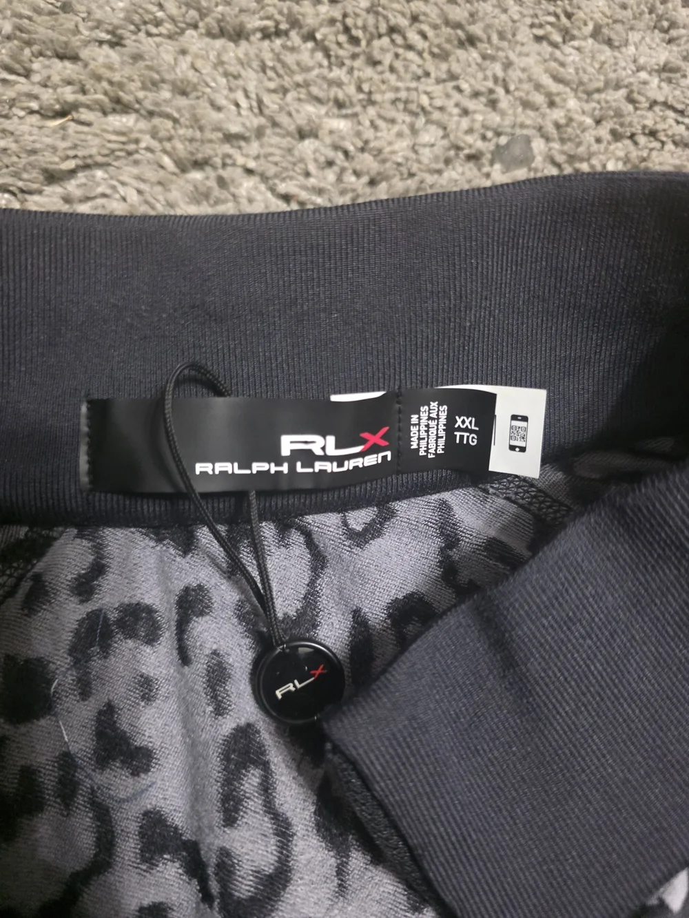 RLX Ralph Lauren Black and Gray Leopard Jacquard Pullover - Picture 3 of 3